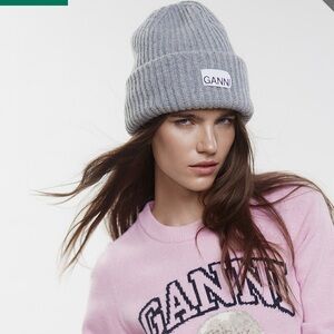Ganni wool toque dark grey